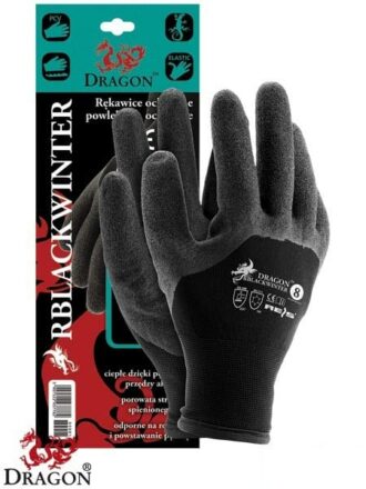 Máčané zimné pracovné rukavice BLACK WIN