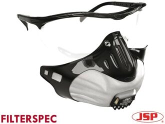 Polomaska s okuliarmi ochranná FFP2 JSP Filterspec® 3 filtre