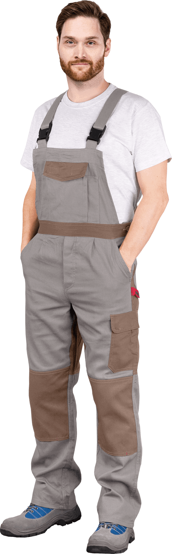 Pracovné nohavice na traky DELUX BROWN