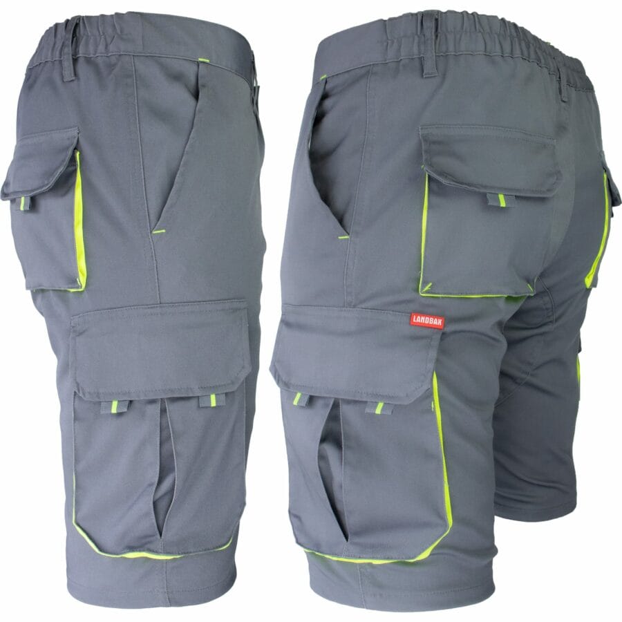 Montérkové kraťasy s elastanom MANNLAND GREY YELLOW