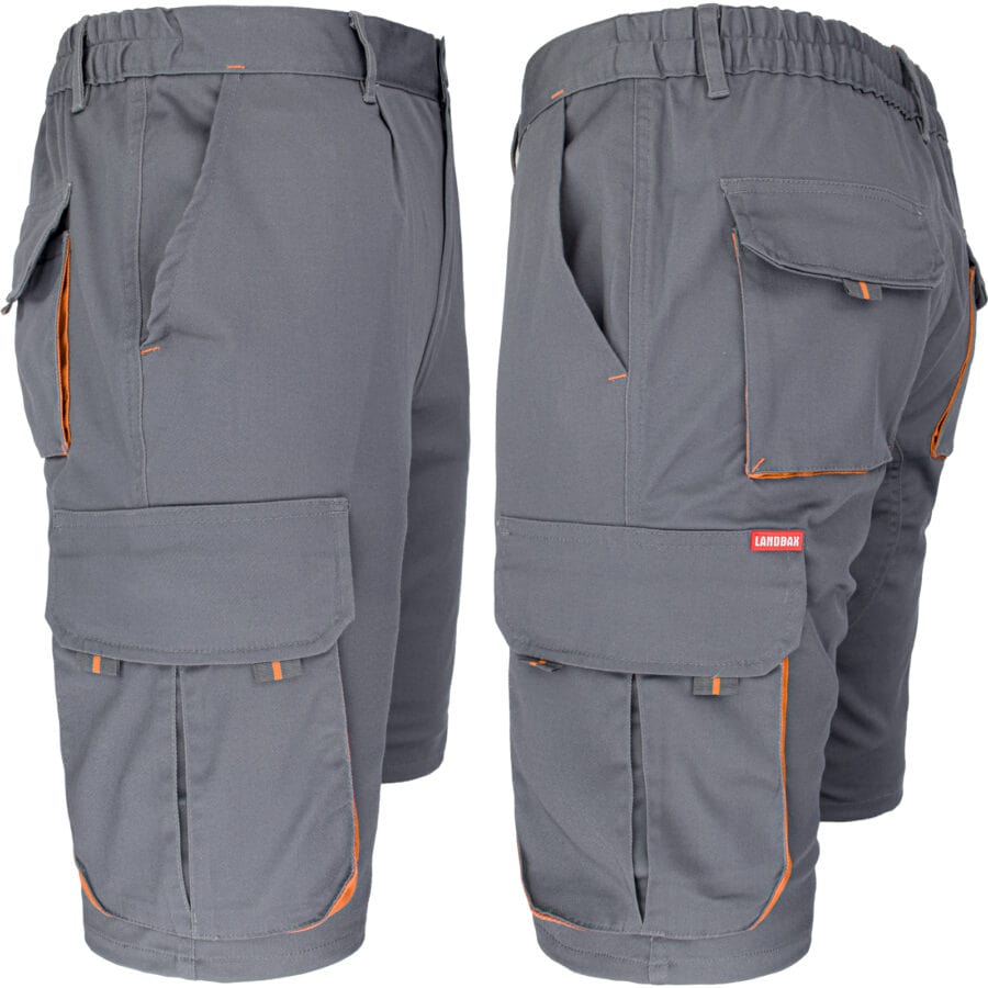 Montérkové kraťasy s elastanom MANNLAND GREY ORANGE
