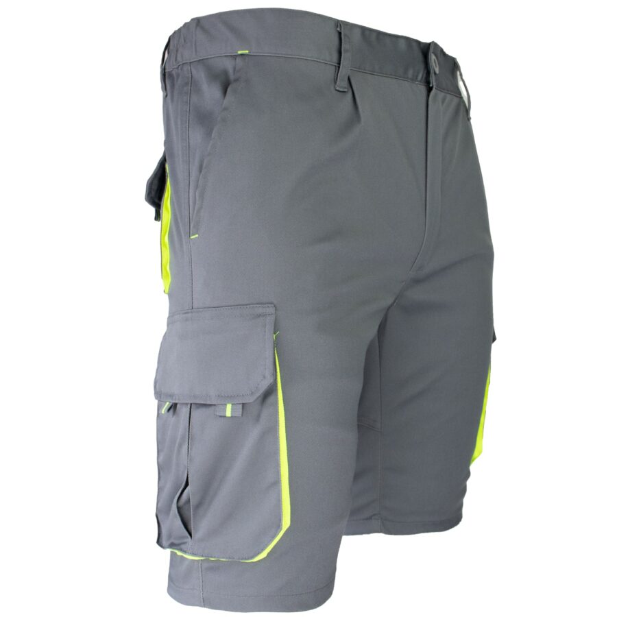Montérkové kraťasy s elastanom MANNLAND GREY YELLOW