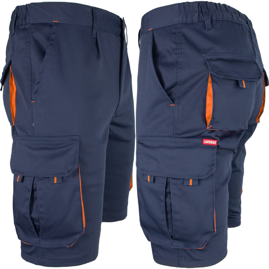 Montérkové kraťasy s elastanom MANNLAND NAVY ORANGE