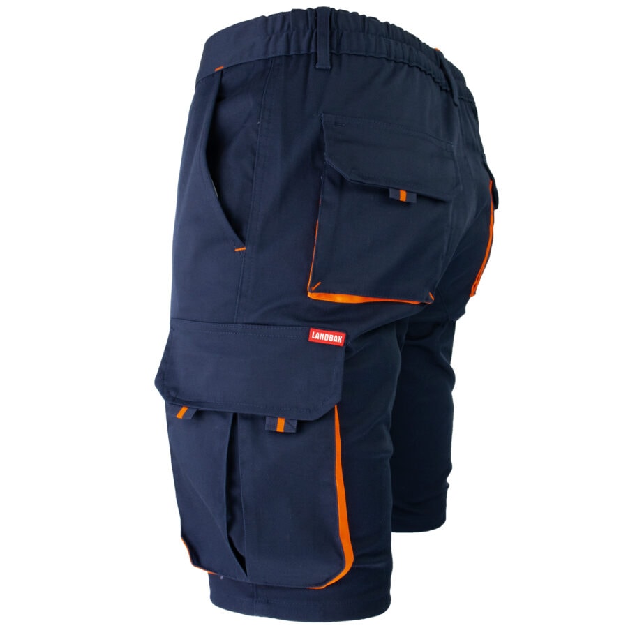 Montérkové kraťasy s elastanom MANNLAND NAVY ORANGE