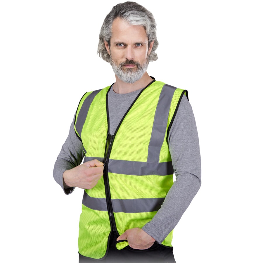 Reflexná vesta so zapínaním na zips ALEXIS MESH