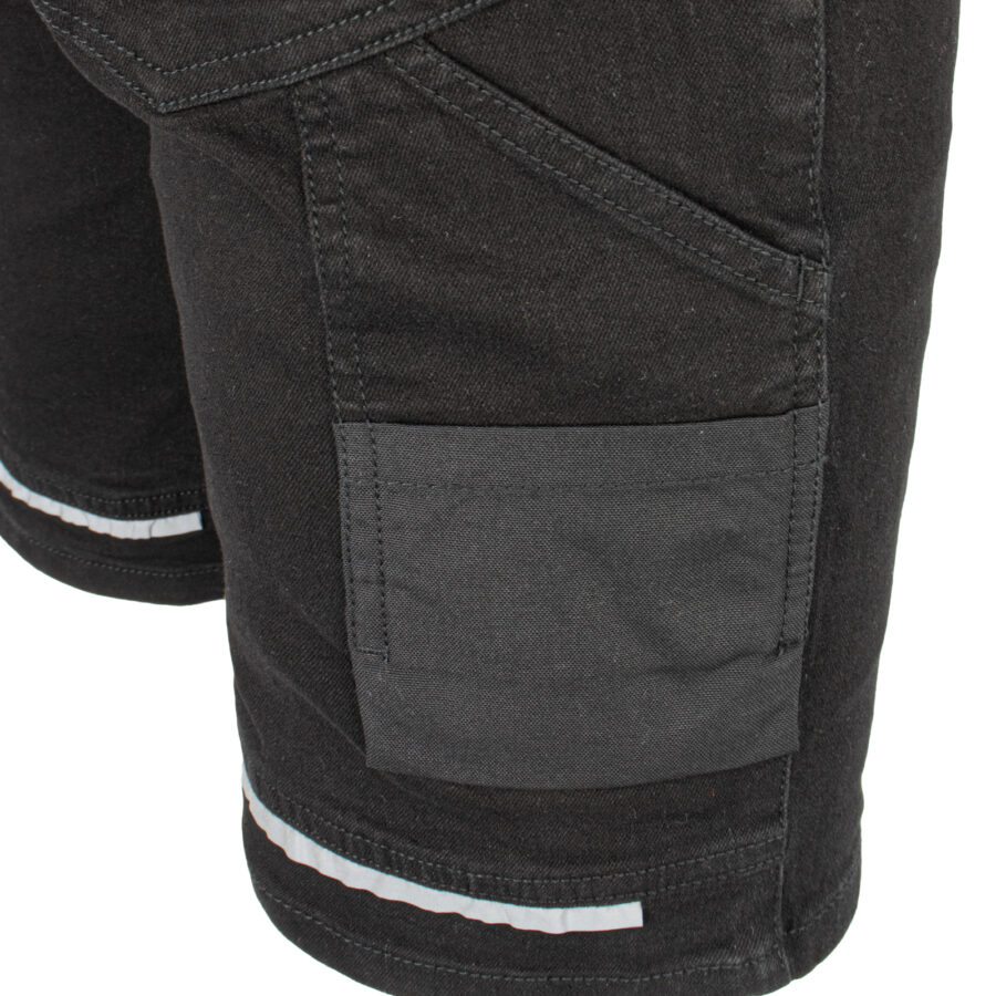 Pracovné rifľové kraťasy strečové JEANS STRETCH BLACK