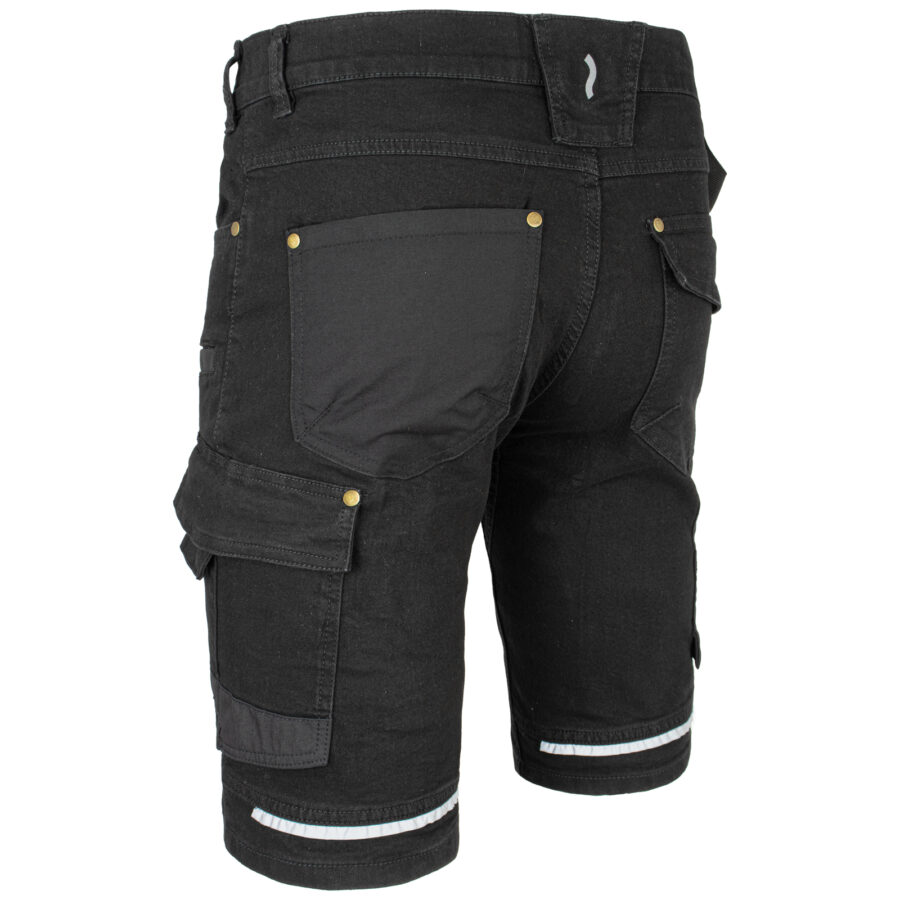 Pracovné rifľové kraťasy strečové JEANS STRETCH BLACK