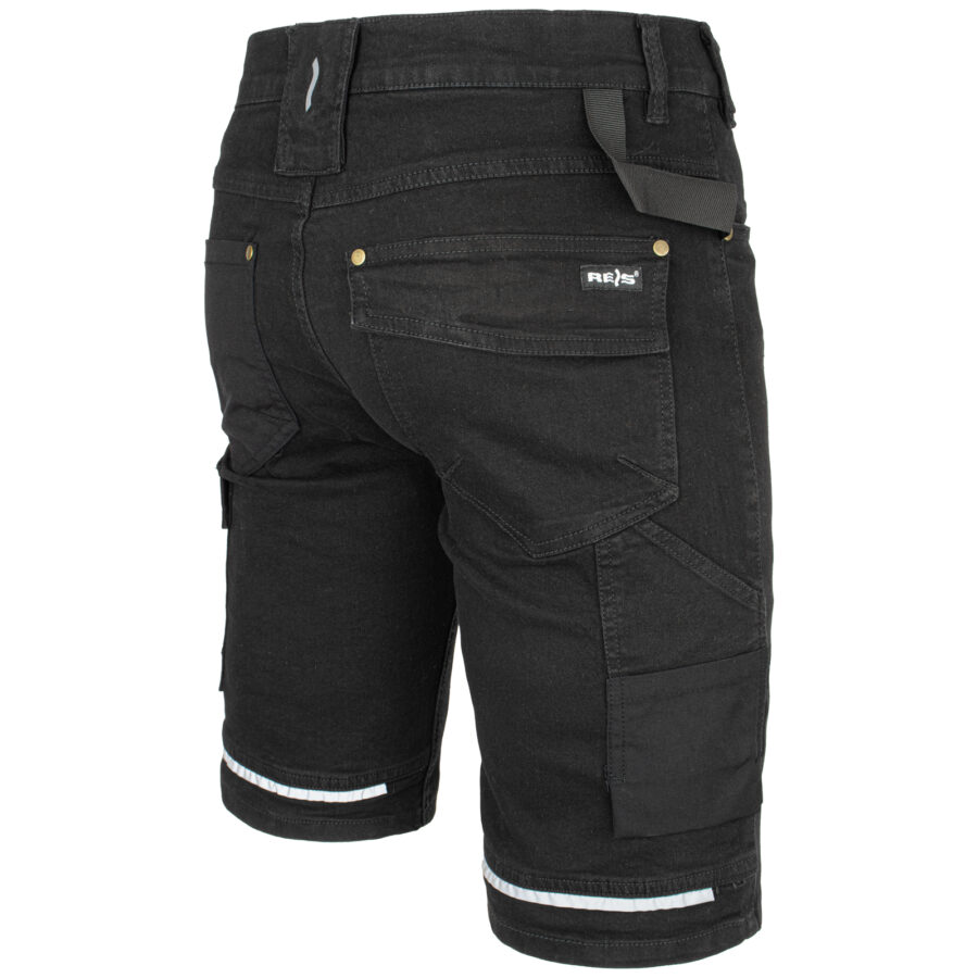 Pracovné rifľové kraťasy strečové JEANS STRETCH BLACK