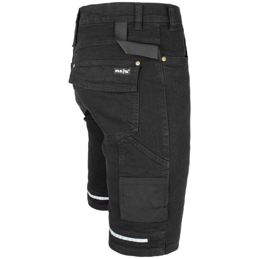 Pracovné rifľové kraťasy strečové JEANS STRETCH BLACK