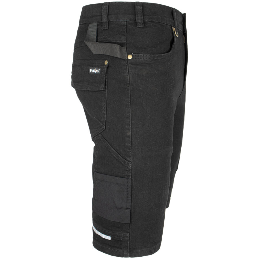 Pracovné rifľové kraťasy strečové JEANS STRETCH BLACK