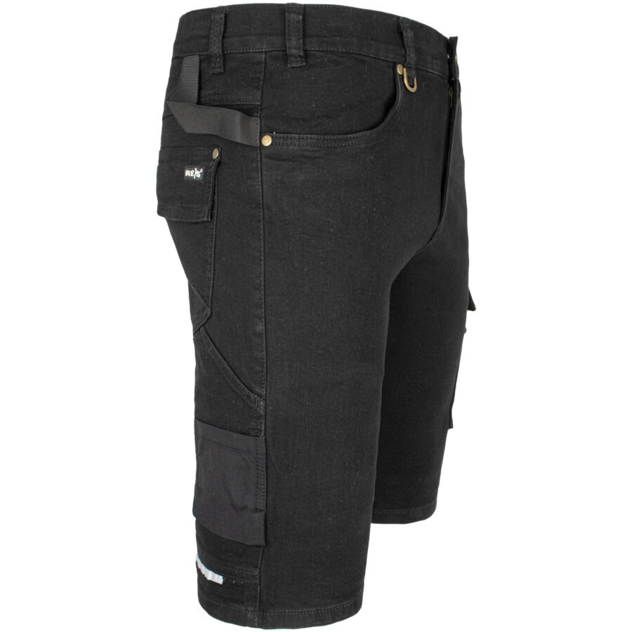 Pracovné rifľové kraťasy strečové JEANS STRETCH BLACK