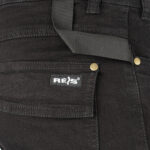 Pracovné rifľové kraťasy strečové JEANS STRETCH BLACK