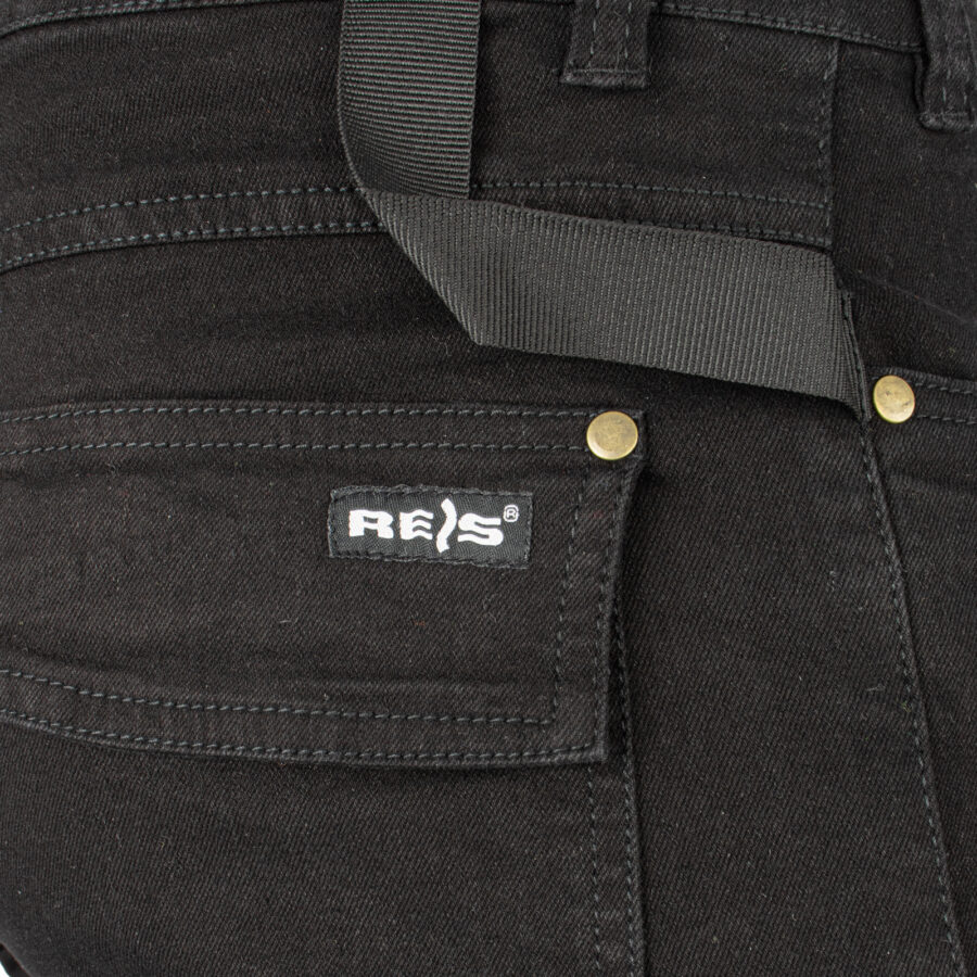 Pracovné rifľové kraťasy strečové JEANS STRETCH BLACK