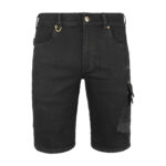 Pracovné rifľové kraťasy strečové JEANS STRETCH BLACK