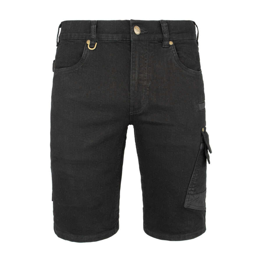 Pracovné rifľové kraťasy strečové JEANS STRETCH BLACK