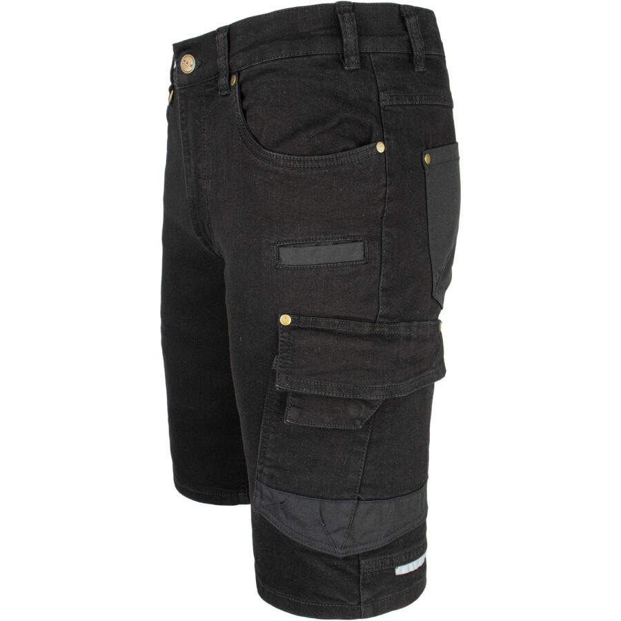 Pracovné rifľové kraťasy strečové JEANS STRETCH BLACK