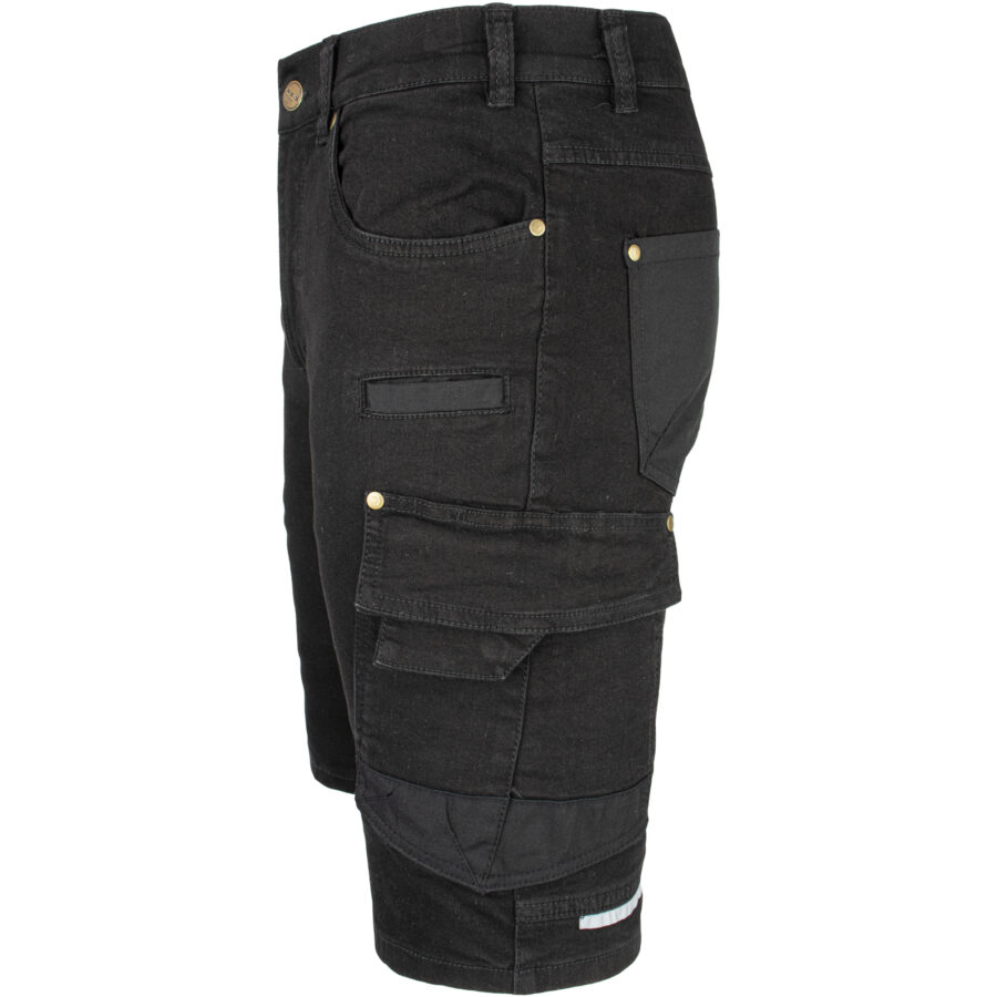 Pracovné rifľové kraťasy strečové JEANS STRETCH BLACK