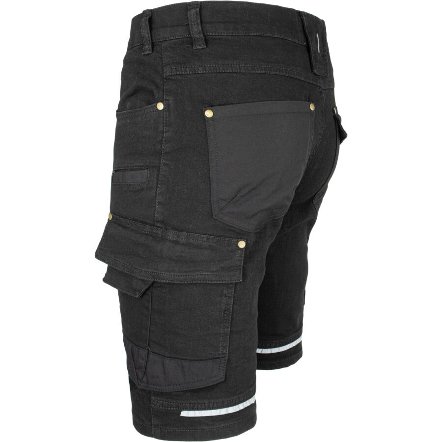 Pracovné rifľové kraťasy strečové JEANS STRETCH BLACK
