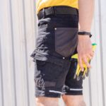 Pracovné rifľové kraťasy strečové JEANS STRETCH BLACK