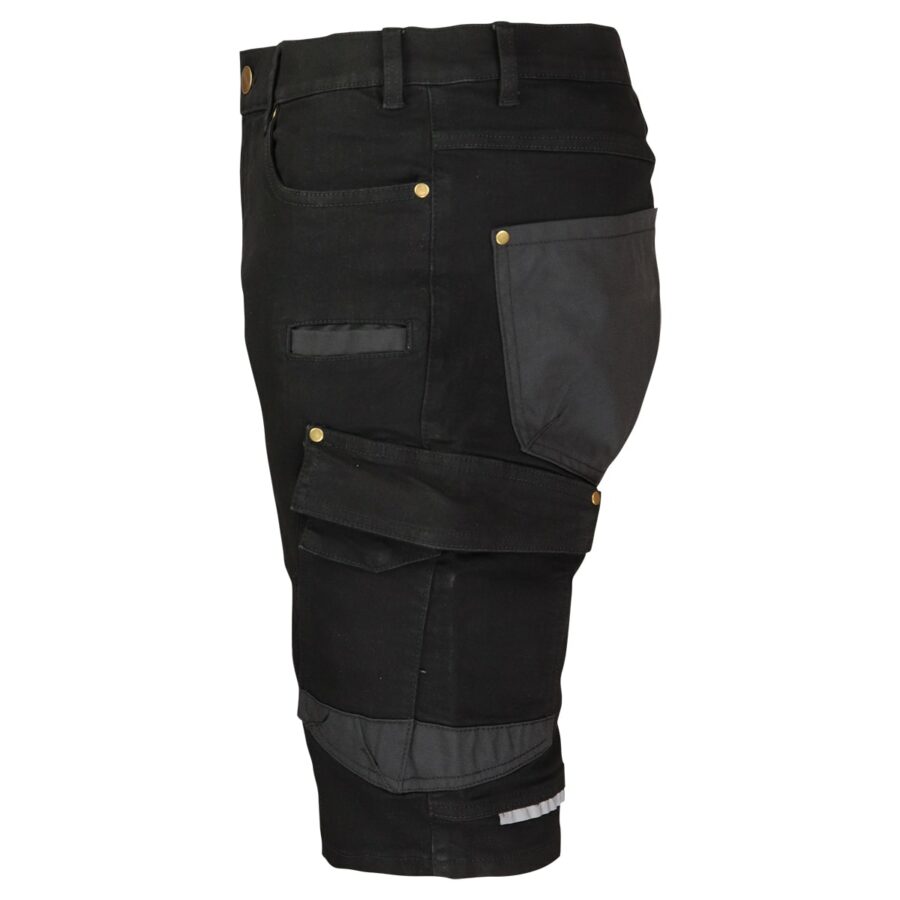 Pracovné rifľové kraťasy strečové JEANS STRETCH BLACK