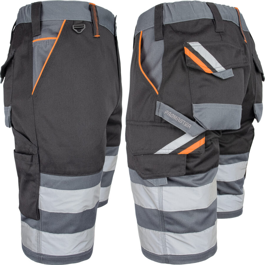 Pracovné monterkové kraťasy PRO BLACK REFLEX