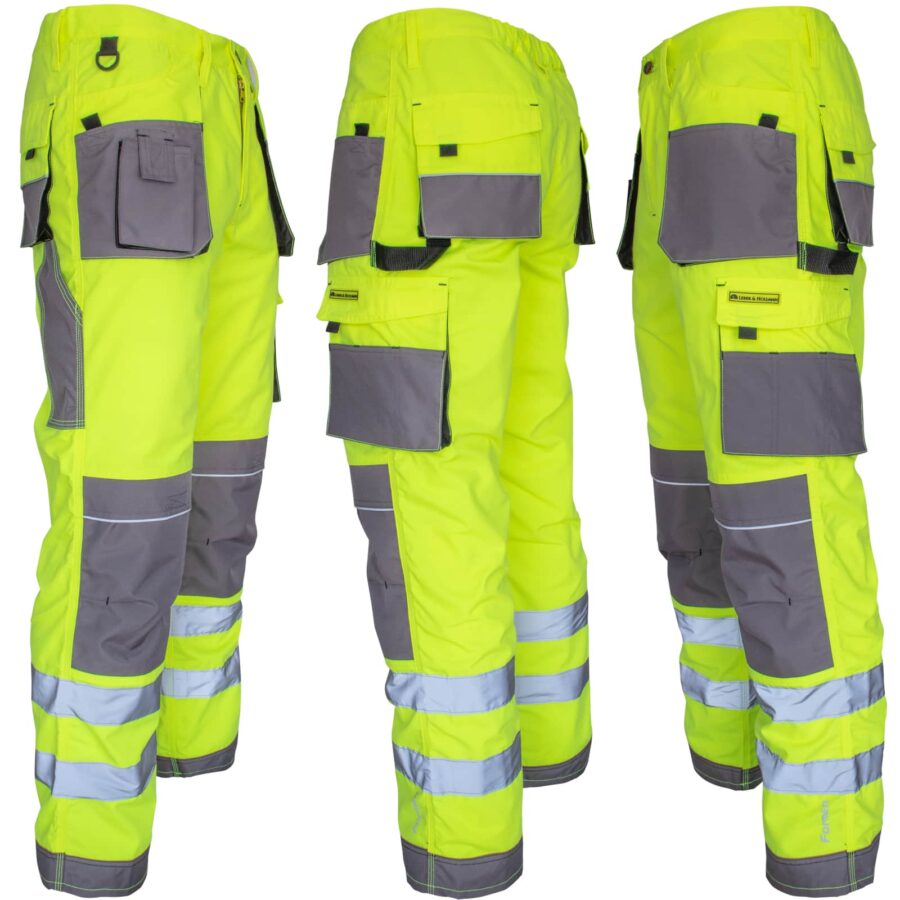 Reflexné montérky PROFI HIVIS GREY GELB 116264