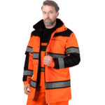 Dlhá reflexná zimná bunda MILE ORANGE
