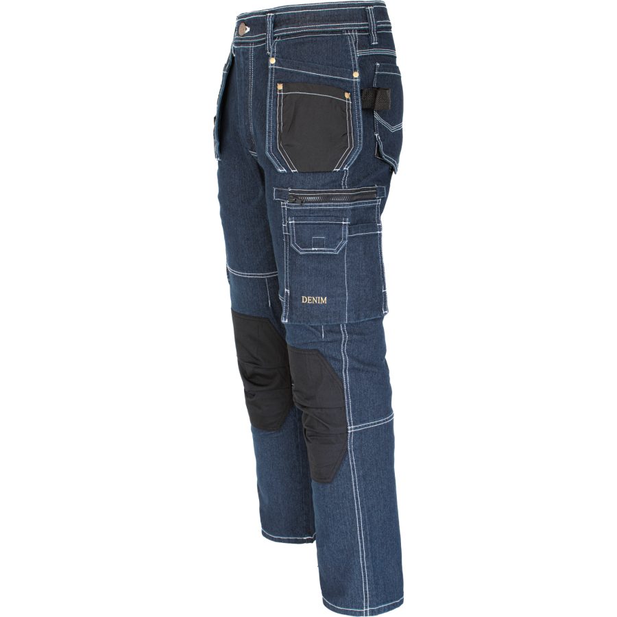 Pracovné rifľové nohavice strečové JEANS WORK BLUE