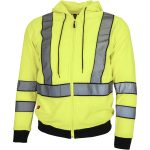 Flísová reflexná mikina s kapucňou na zips LUMINO YELLOW