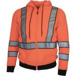Flísová reflexná mikina s kapucňou na zips LUMINO ORANGE