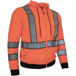 Flísová reflexná mikina s kapucňou na zips LUMINO ORANGE