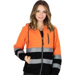 Dámska flísová reflexná mikina s kapucňou MANTIS HOOD ORANGE